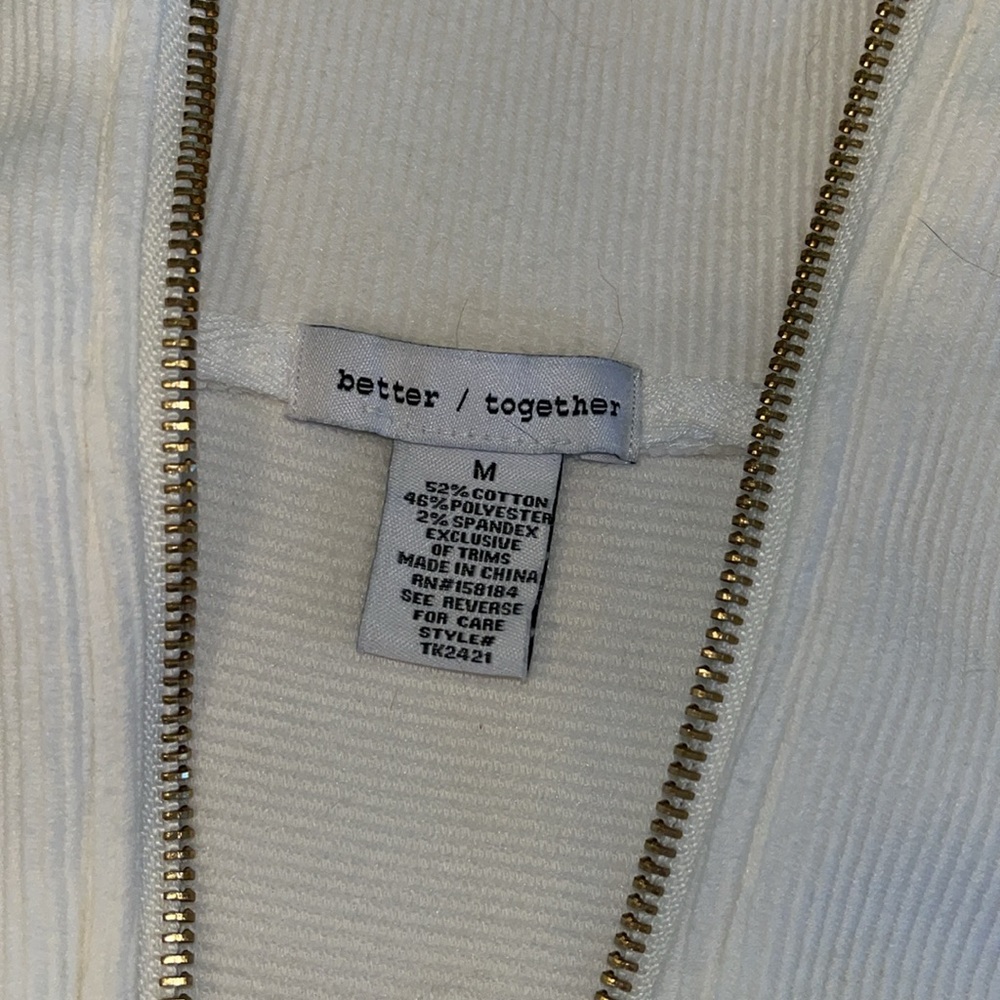 Thick, ivory, three-quarter zip pullover sweatshirt.Size medium.Great condition - Picture 2 of 6